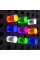 Close-up of glowing pegs on the Interactive Light Panel
