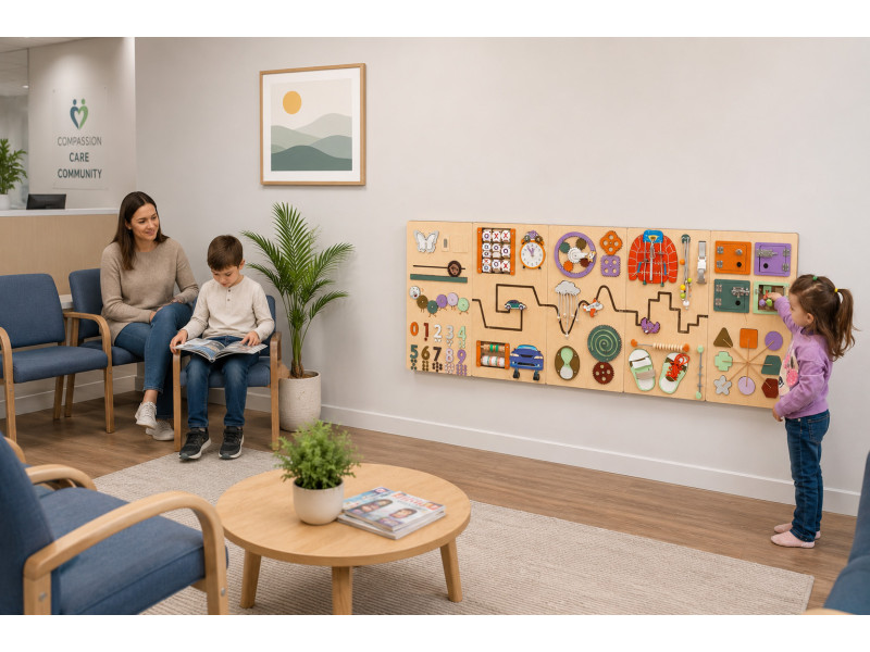 How to decorate walls in waiting rooms, churches and clinics with Busy Boards?